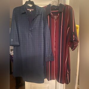 Tommy Hilfiger Blue Plaid and Red Striped Dresses